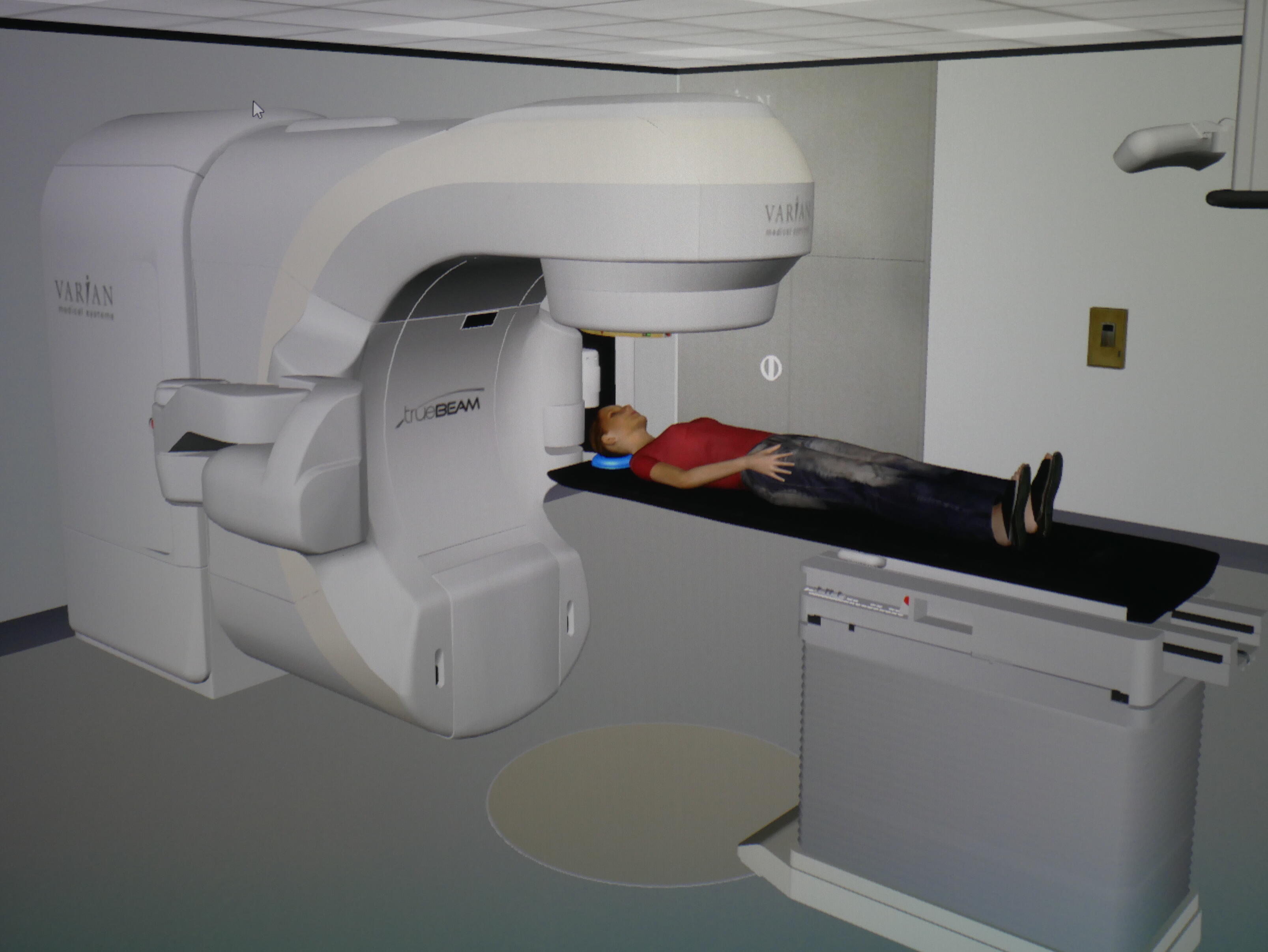 Salle de simulation virtuelle de radiothérapie de l